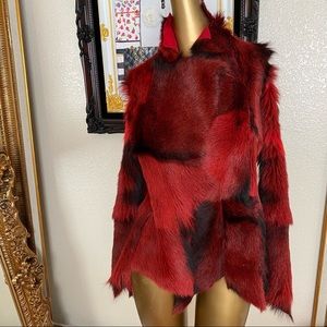 Fur Suede Reversible Open front Jacket